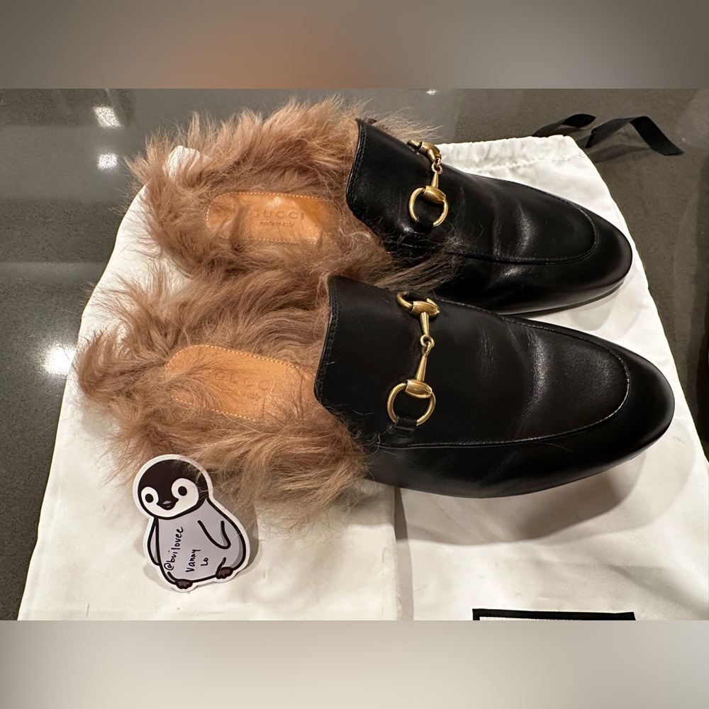 GUCCI Black Horsebit Slip-On Princetown Loafers - size 37 - Picture 8 of 14
